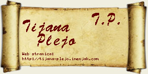 Tijana Plejo vizit kartica